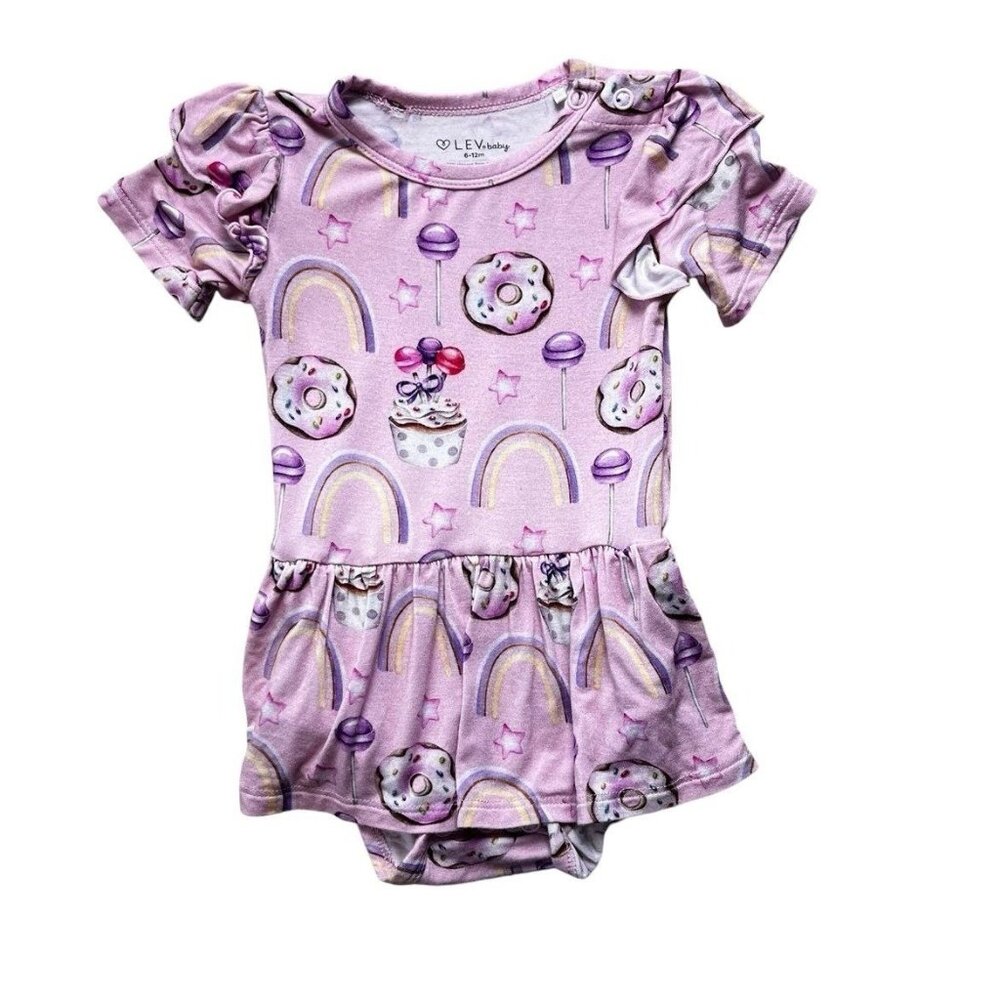 LEV Baby Zoey Skirted Bamboo Bodysuit Size 6-12 Months